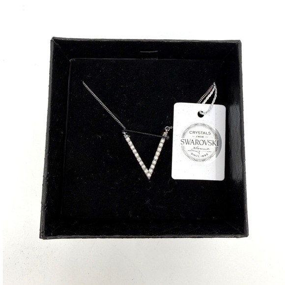 Swarovski Jewelry - Swarovski Crystal V Pendant‎ Necklace Sterling Silver Chain w/ Gift Box NEW